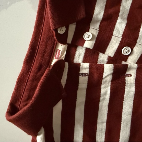 Striped Polo Shirt - Red and White - Picture 3 of 3